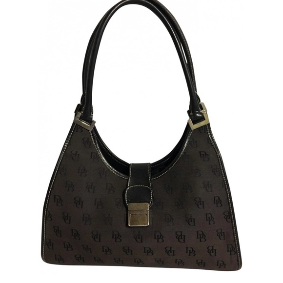 Dooney & Bourke DB signature print canvas Black and Brown Women's Bag - Picture 1 of 8